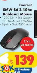 EVEREST SMW-86 2.4GHZ KABLOSUZ MOUSE